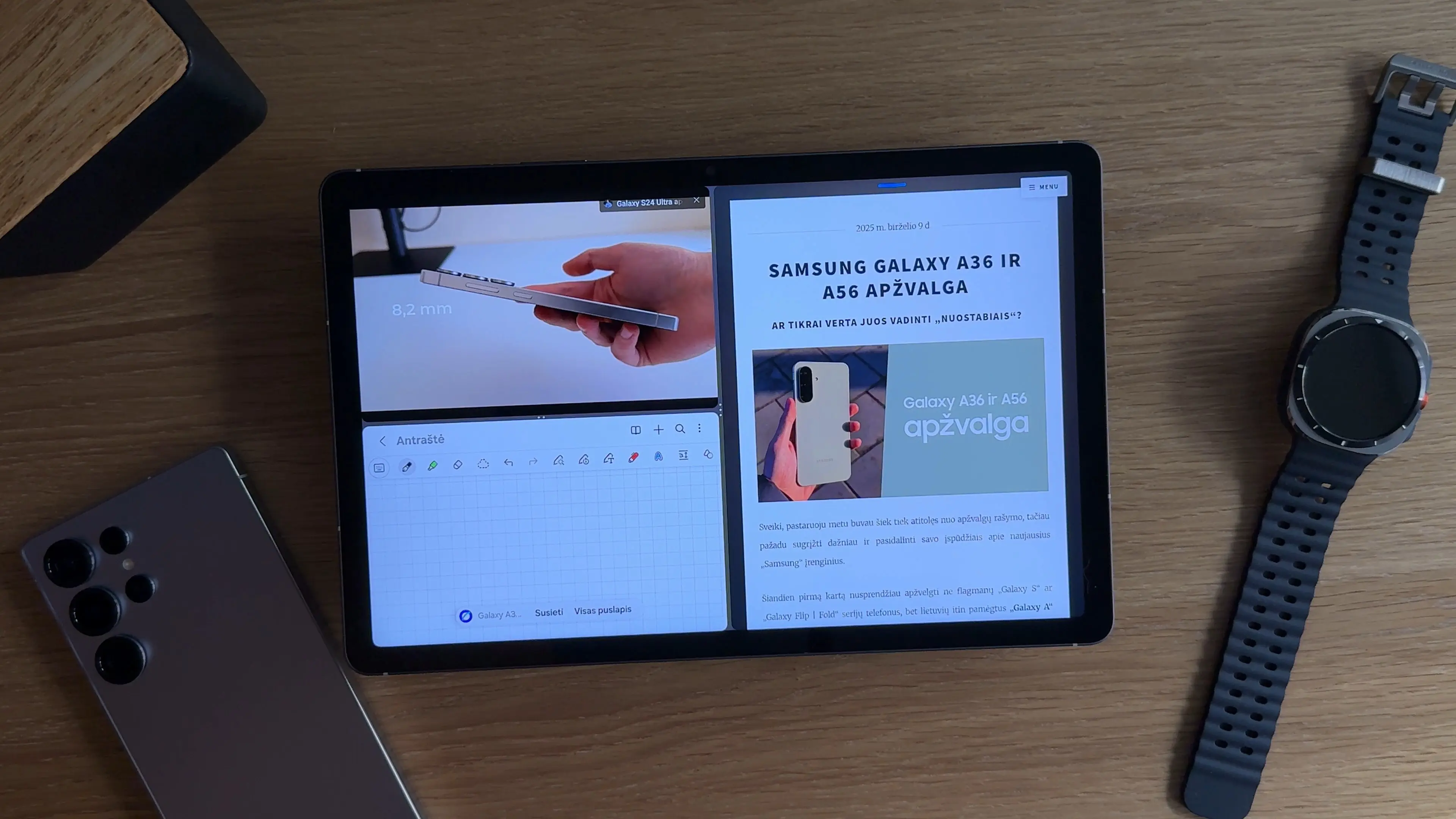 Galaxy Tab S10 FE paleidimas kelių programėlių vienu metu