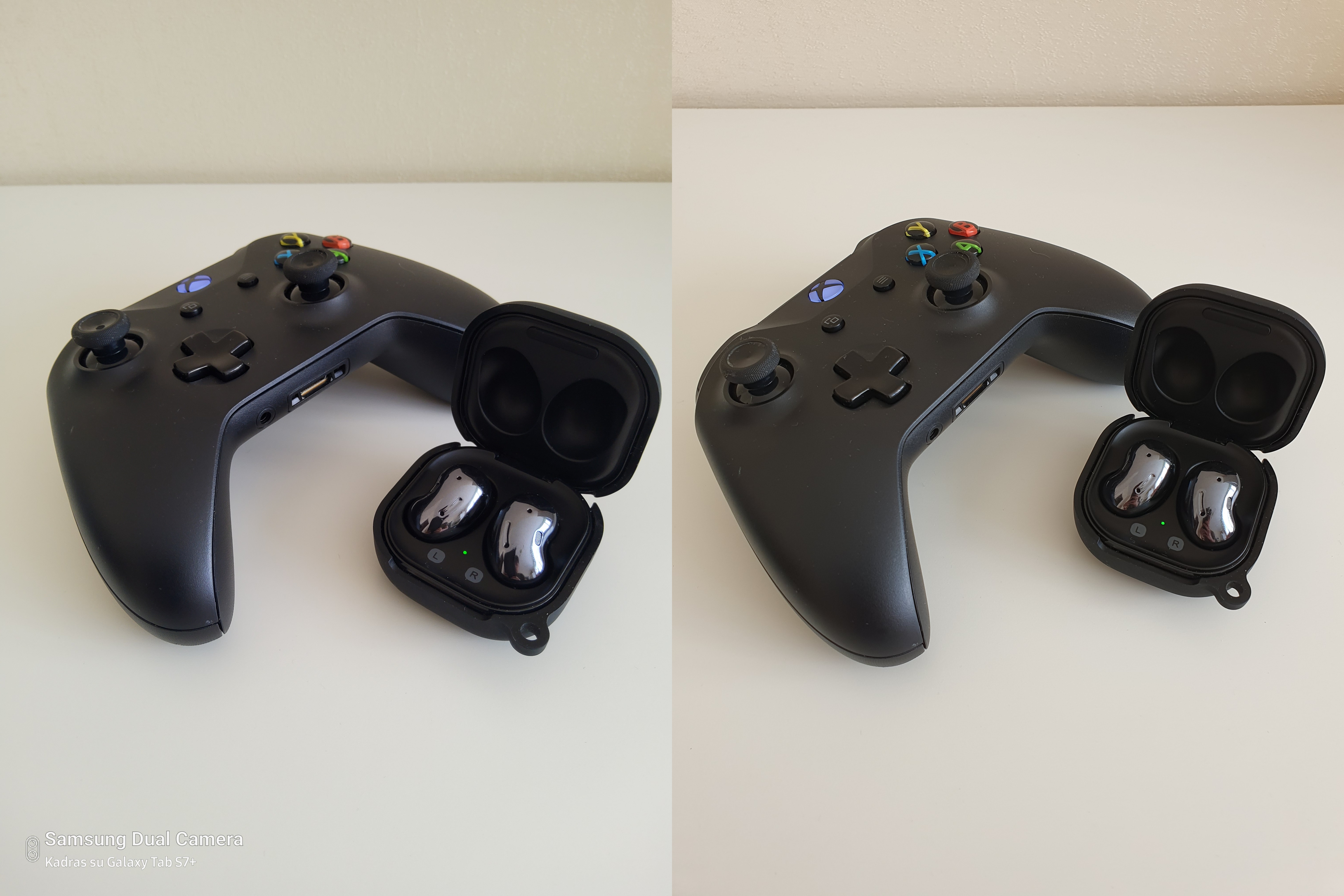 Kairėje nuotrauka daryta su Galaxy Tab S7+, o dešinėje su Galaxy S10+.