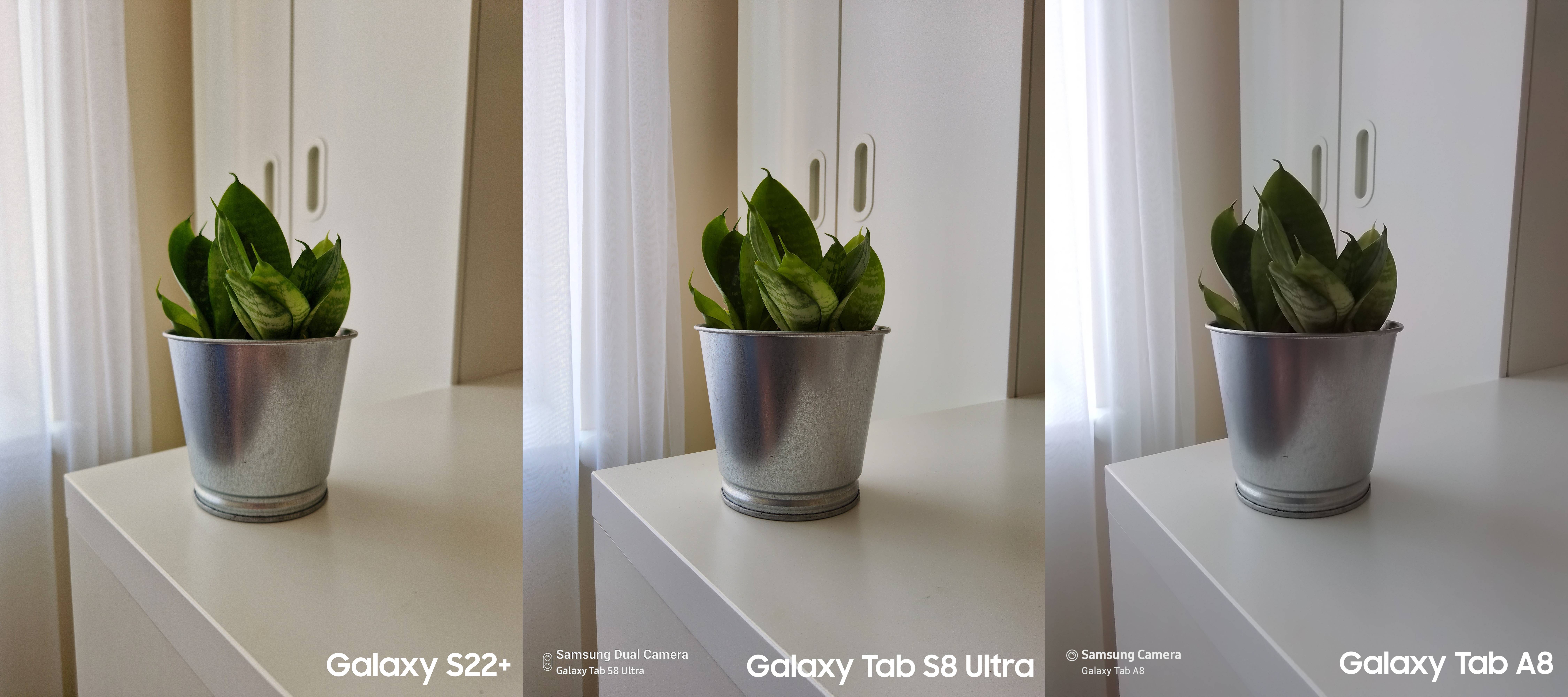 Galaxy S22+, Galaxy Tab S8 Ultra ir Galaxy Tab A8 kamerų palyginimas