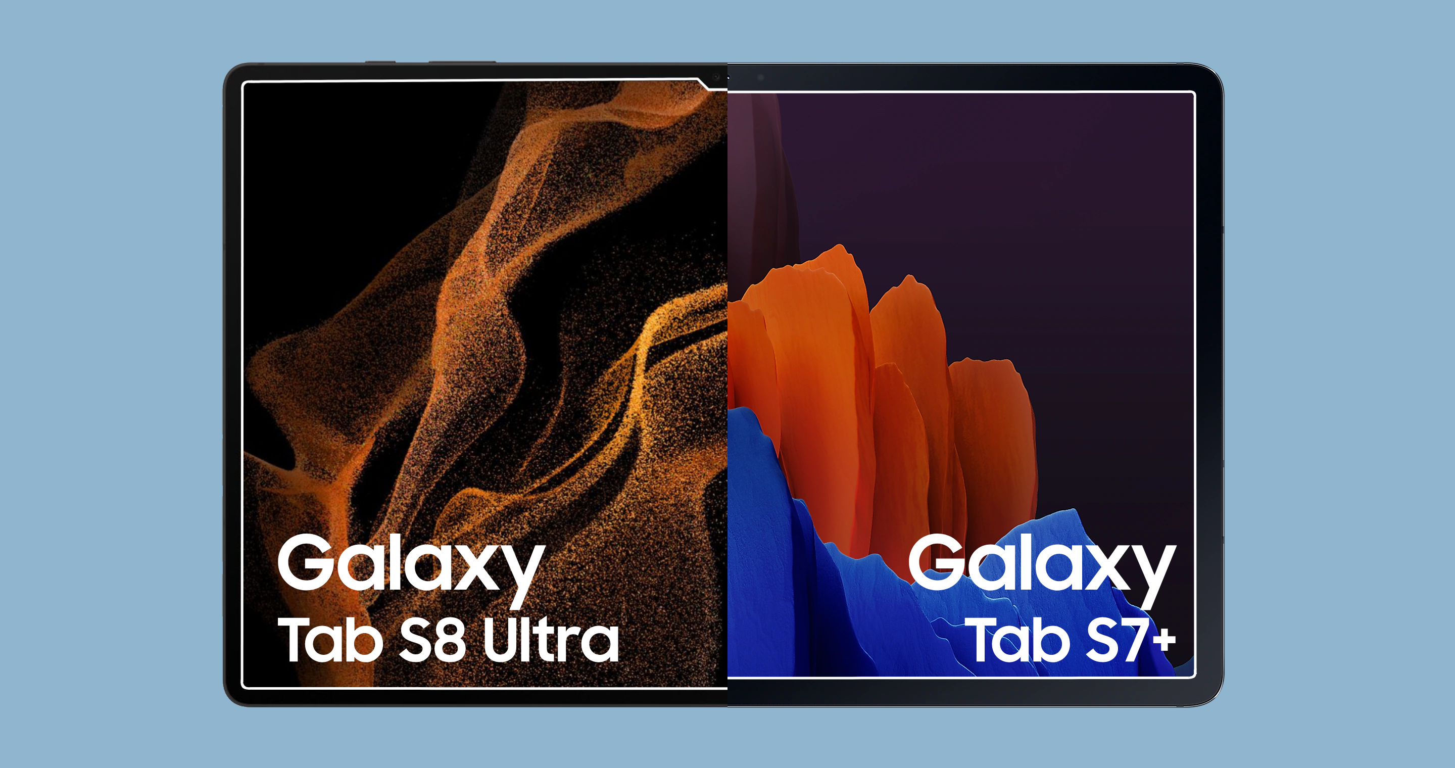 Galaxy Tab S8 Ultra ir Galaxy Tab S7+ ekranų lyginimas